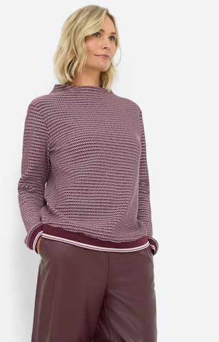 Sweatshirt met structuur, bourgondië