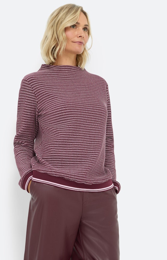 Sweatshirt mit Struktur, burgund