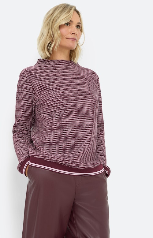 Sweatshirt met structuur, bourgondië