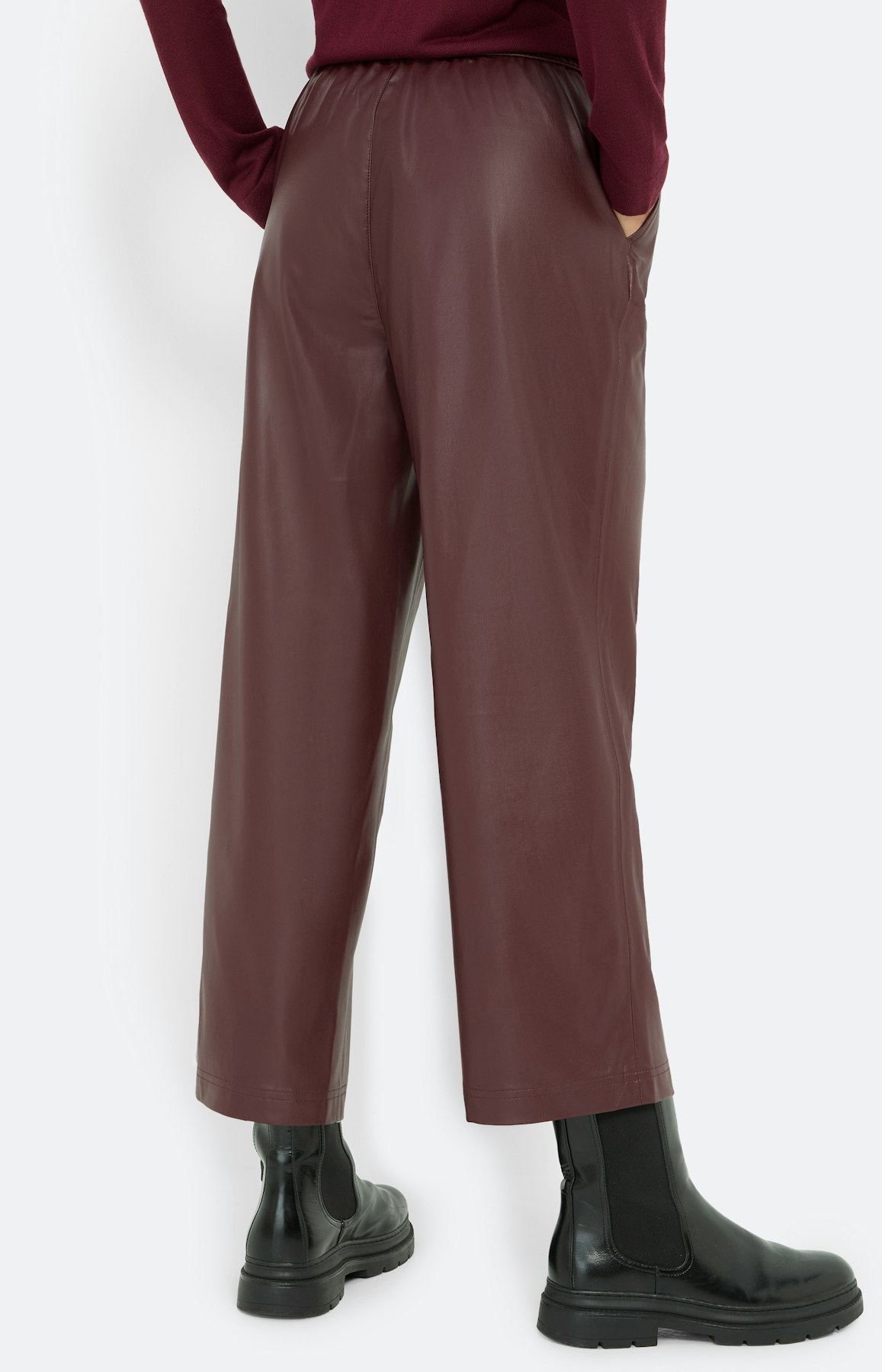 Culotte in leerlook, bourgondië