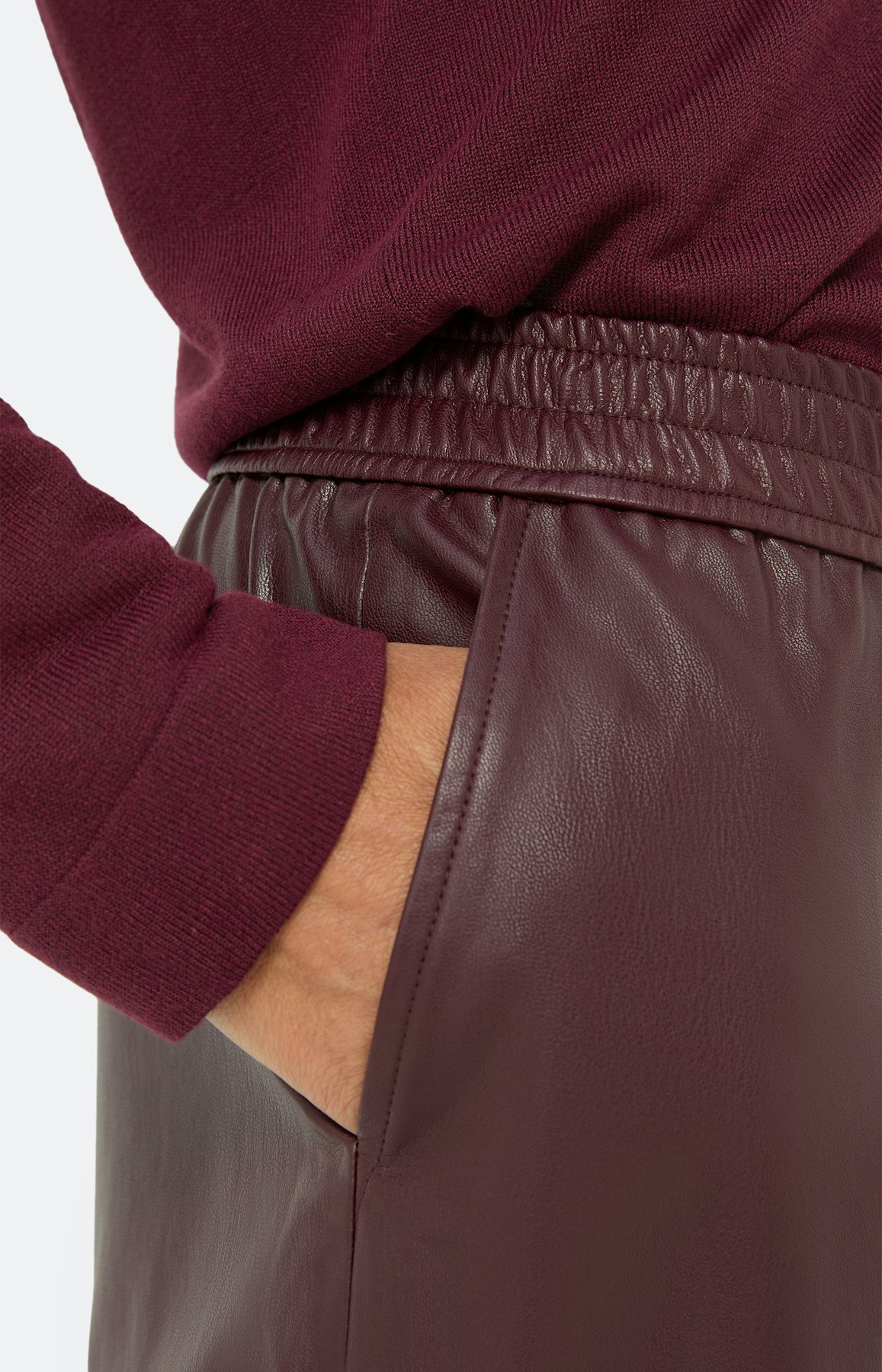 Culotte in leerlook, bourgondië