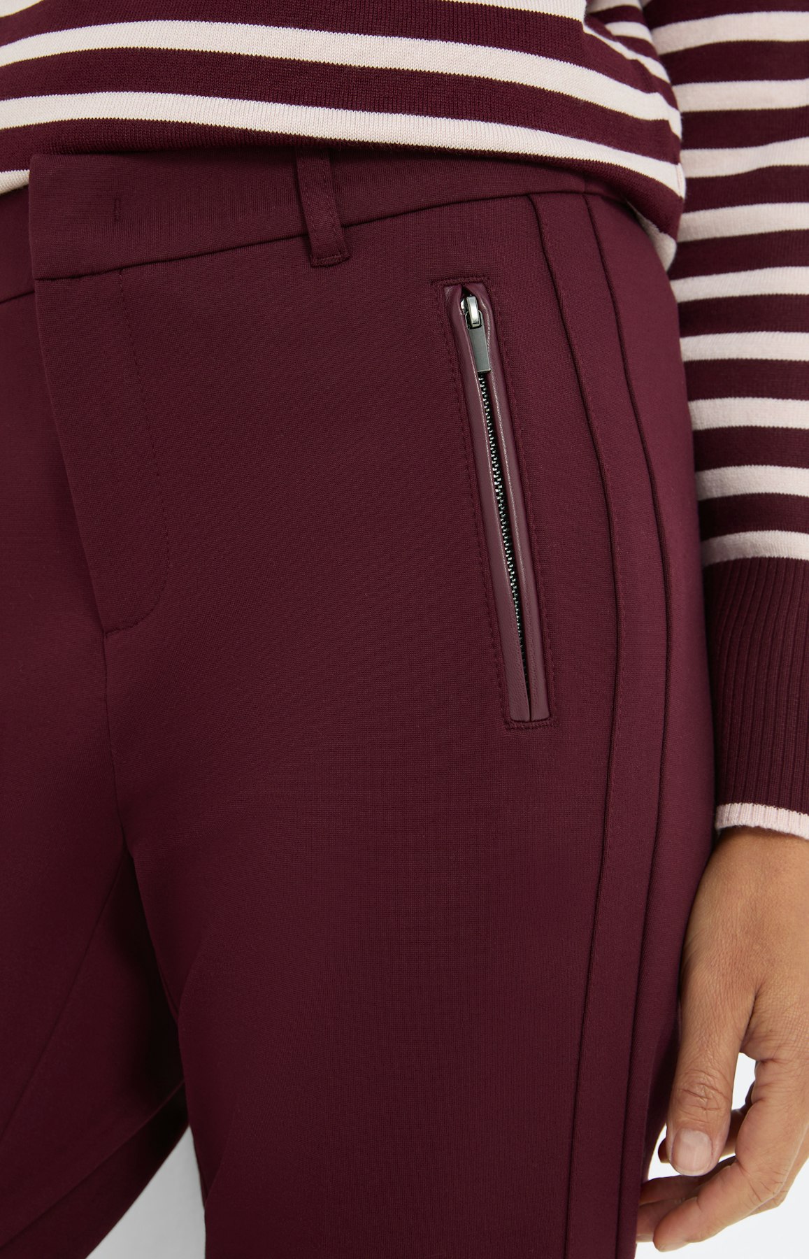 Cigarette broek 30 inch, bourgondie