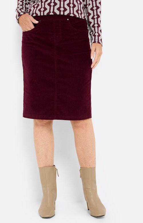 Kokerrok van cord, bourgondië