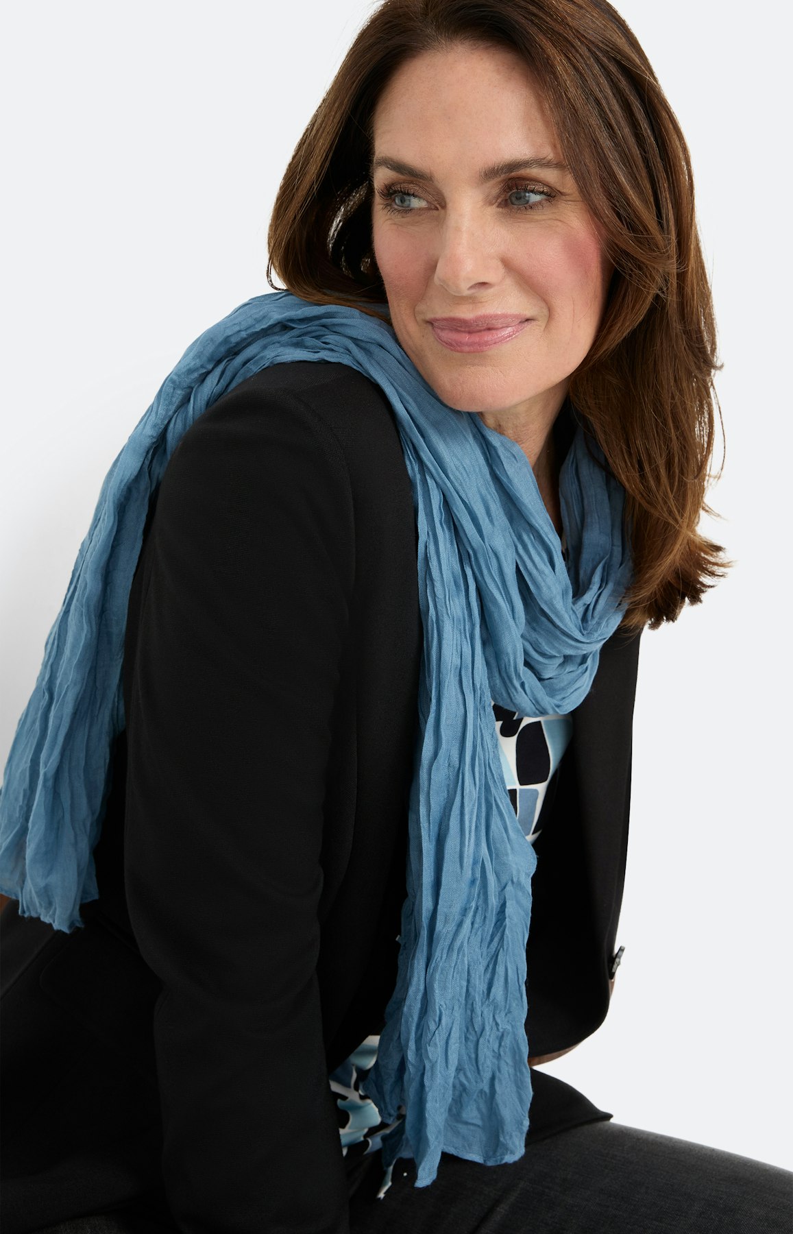 Gekreukte sjaal, blauw