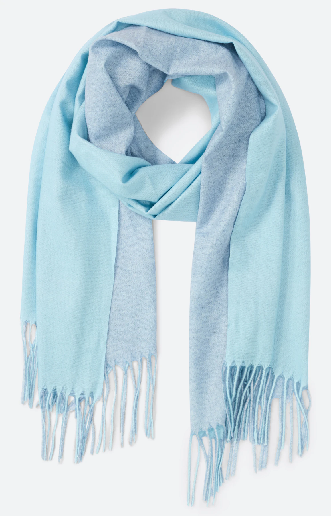 Sjaal met franje, lichtblauw