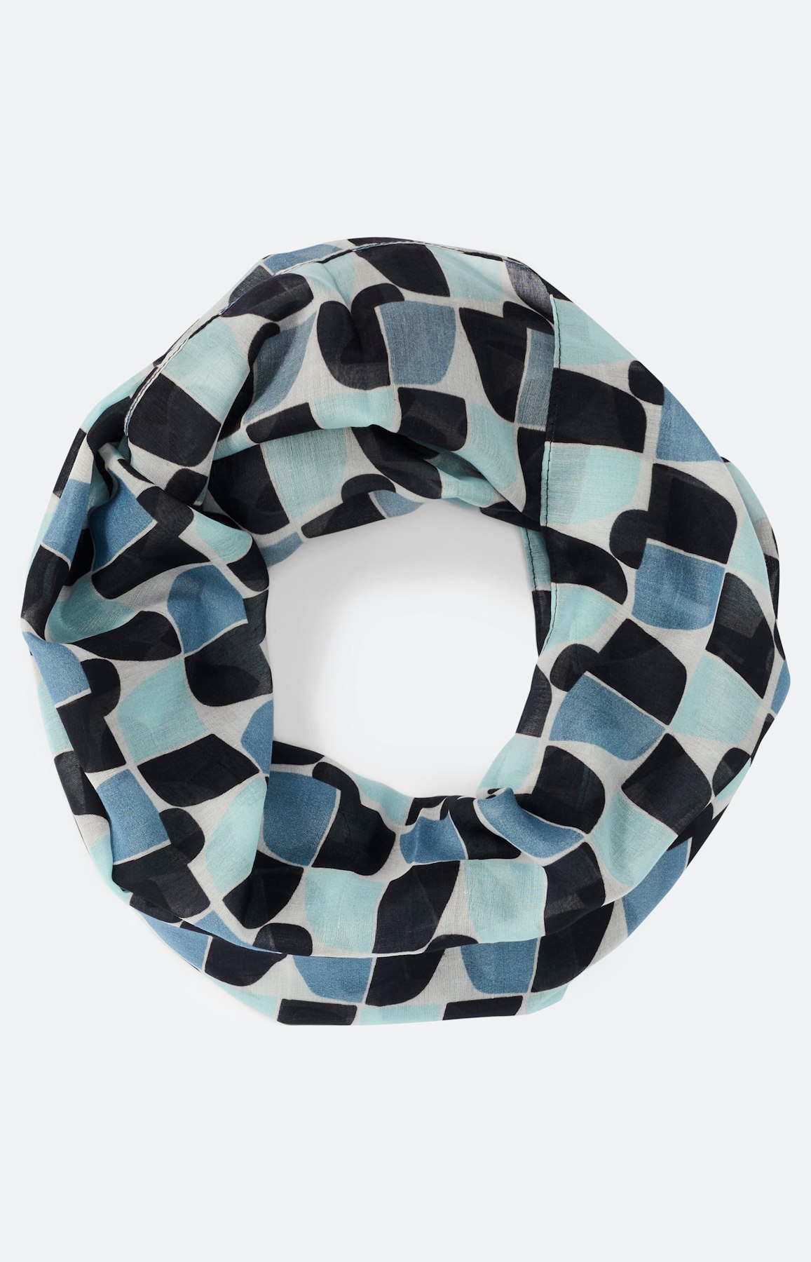 Colsjaal met print all-over, blauw