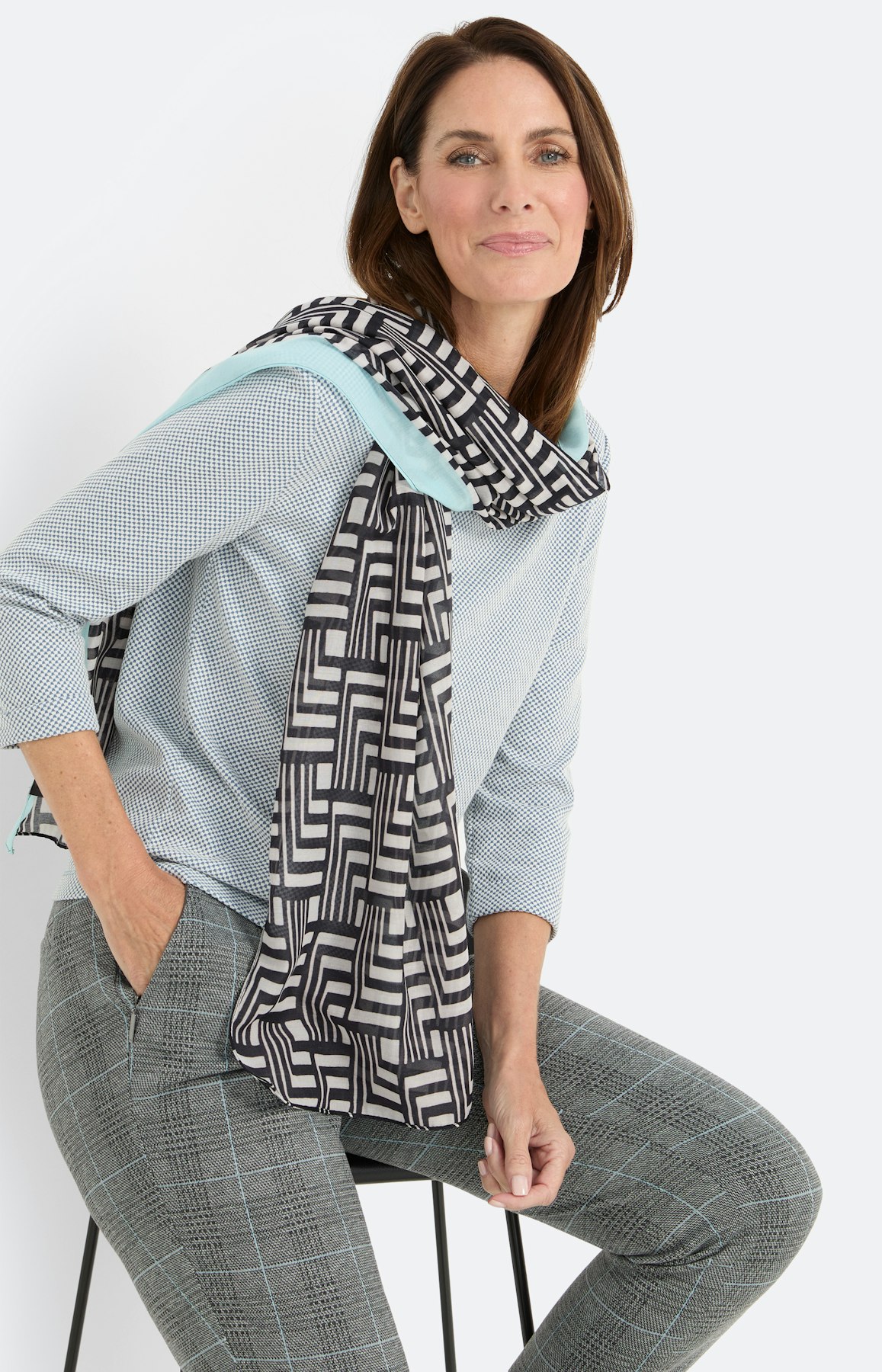 Loopschal mit All Over-Print, blau