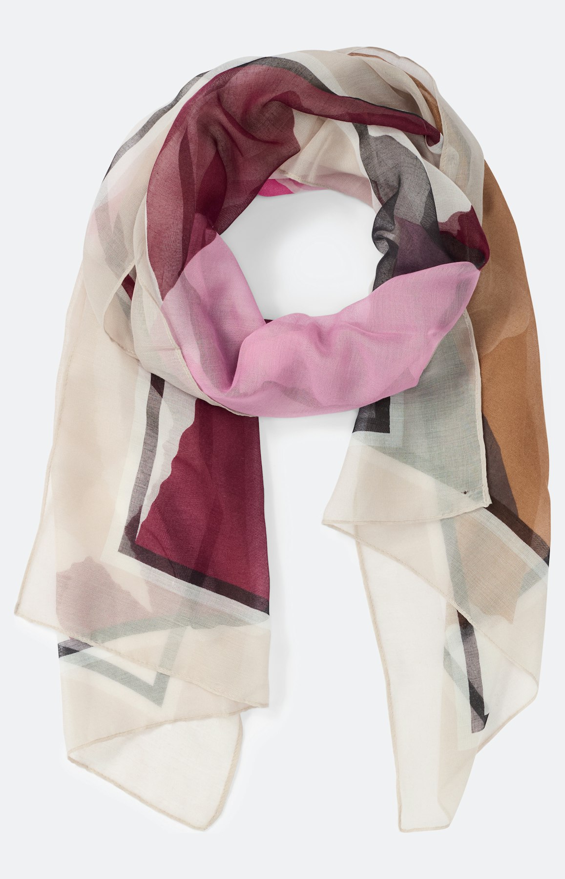 Lichte sjaal met print, gedessineerd