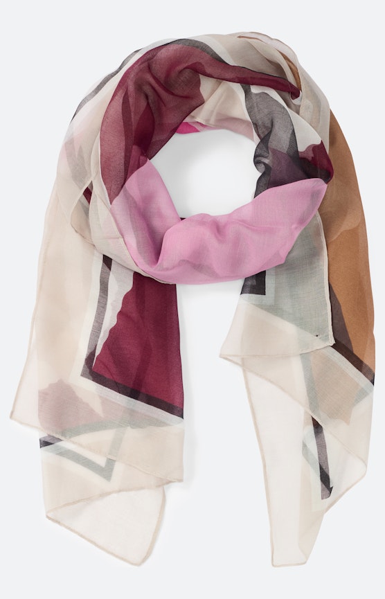 Lichte sjaal met print, gedessineerd