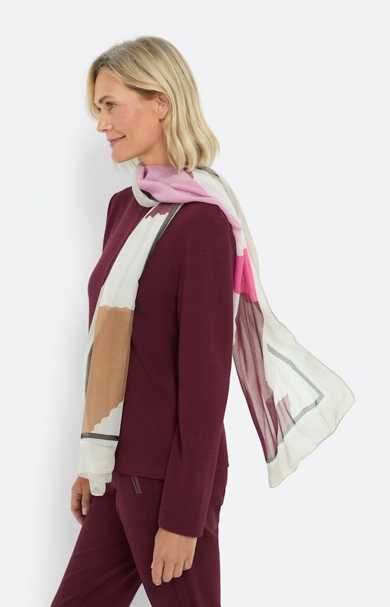 Lichte sjaal met print, gedessineerd