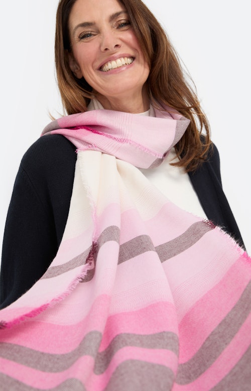 Sjaal met streepdessin, roze
