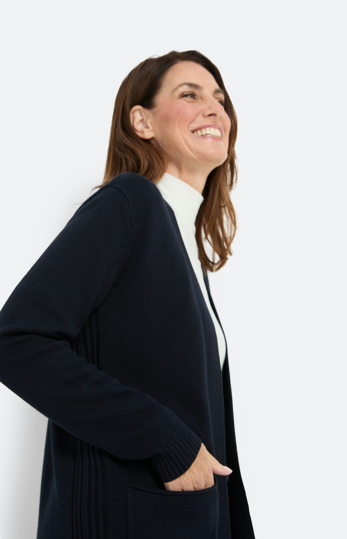 Cardigan zonder sluiting, marine