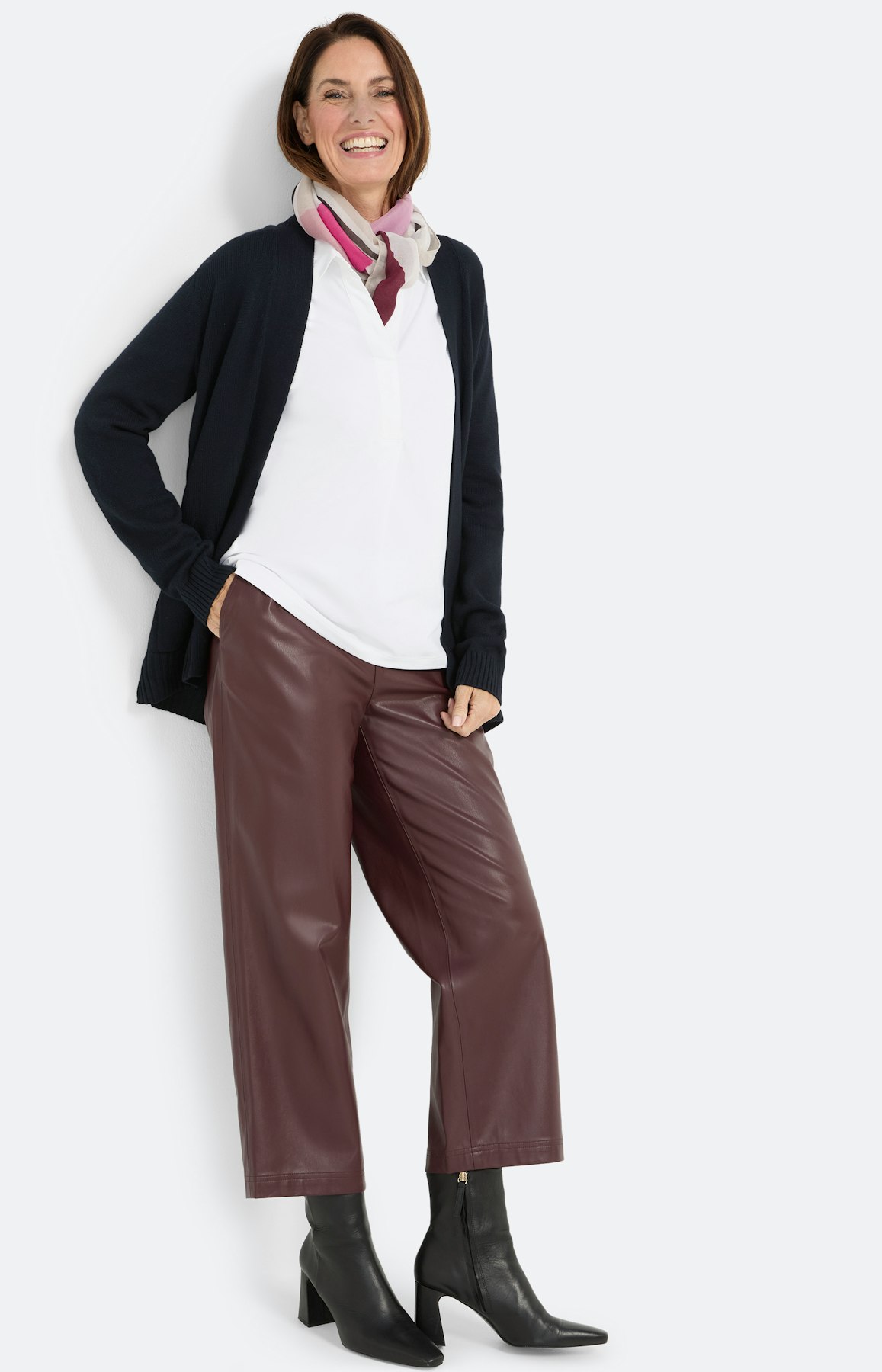 Blouse in een materialenmix, wit