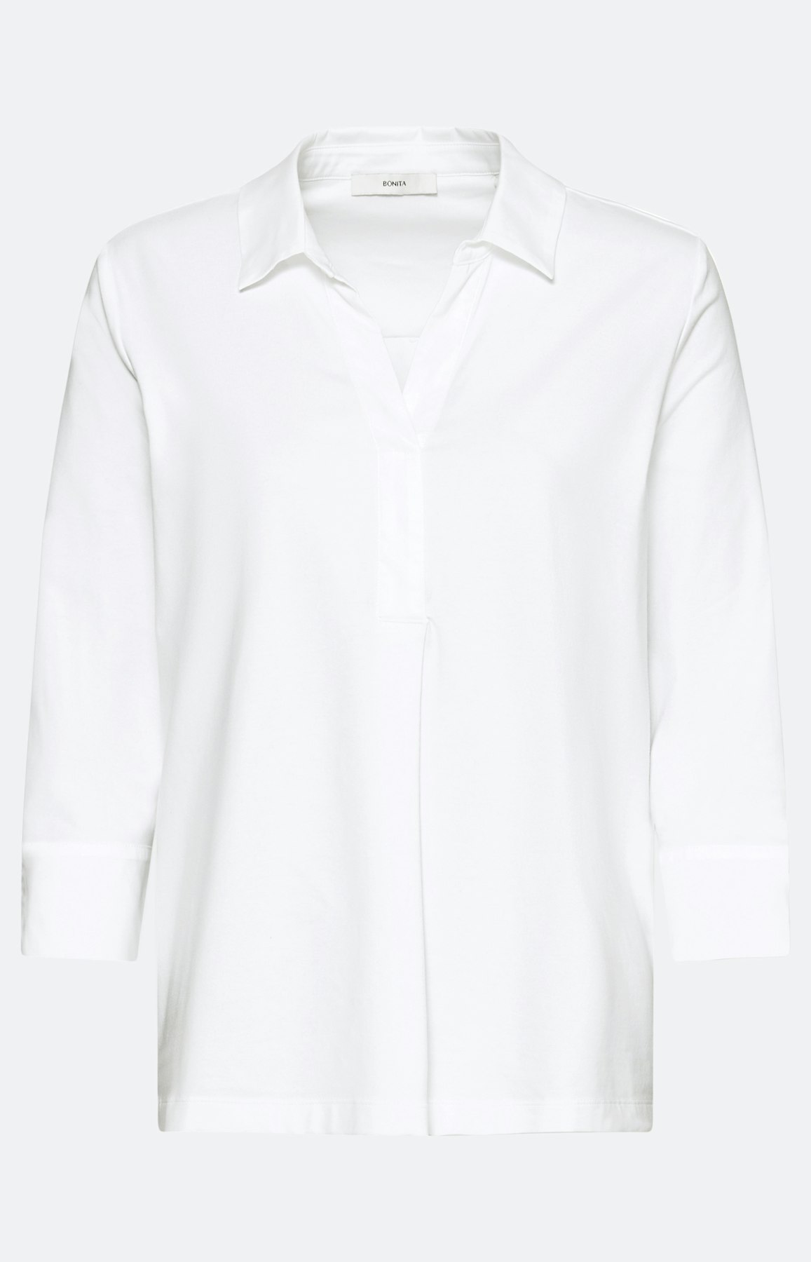 Blouse in een materialenmix, wit