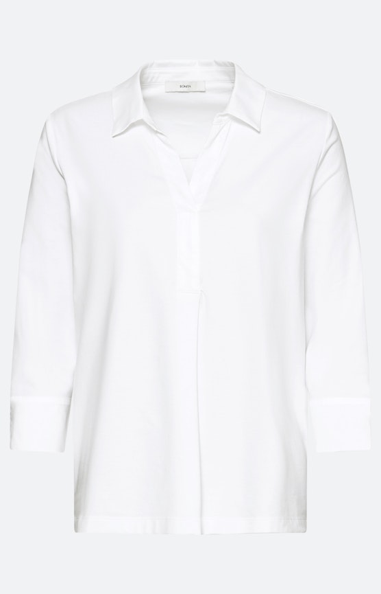 Blouse in een materialenmix, wit