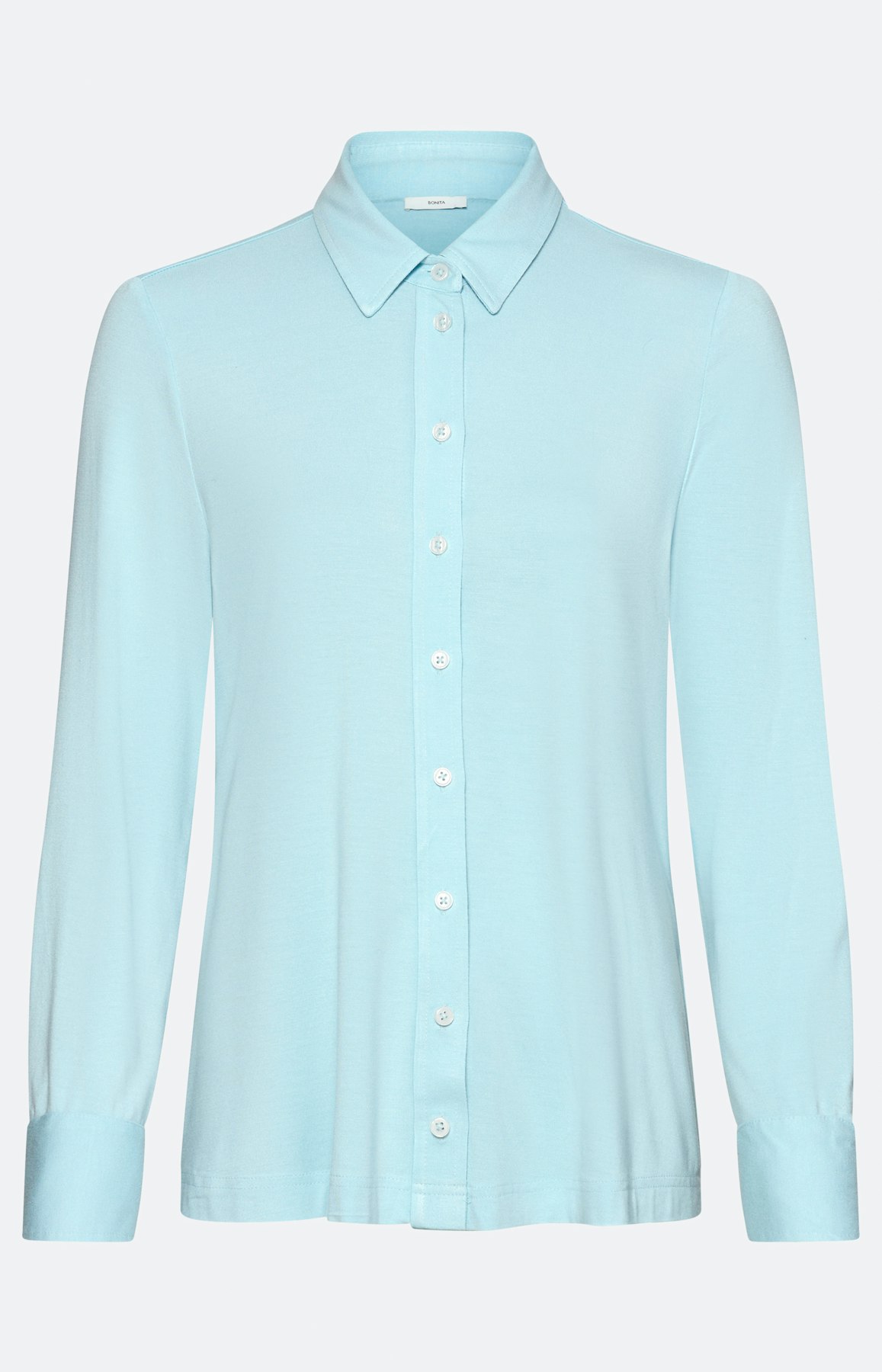 Overhemdblouse van jersey, lichtblauw