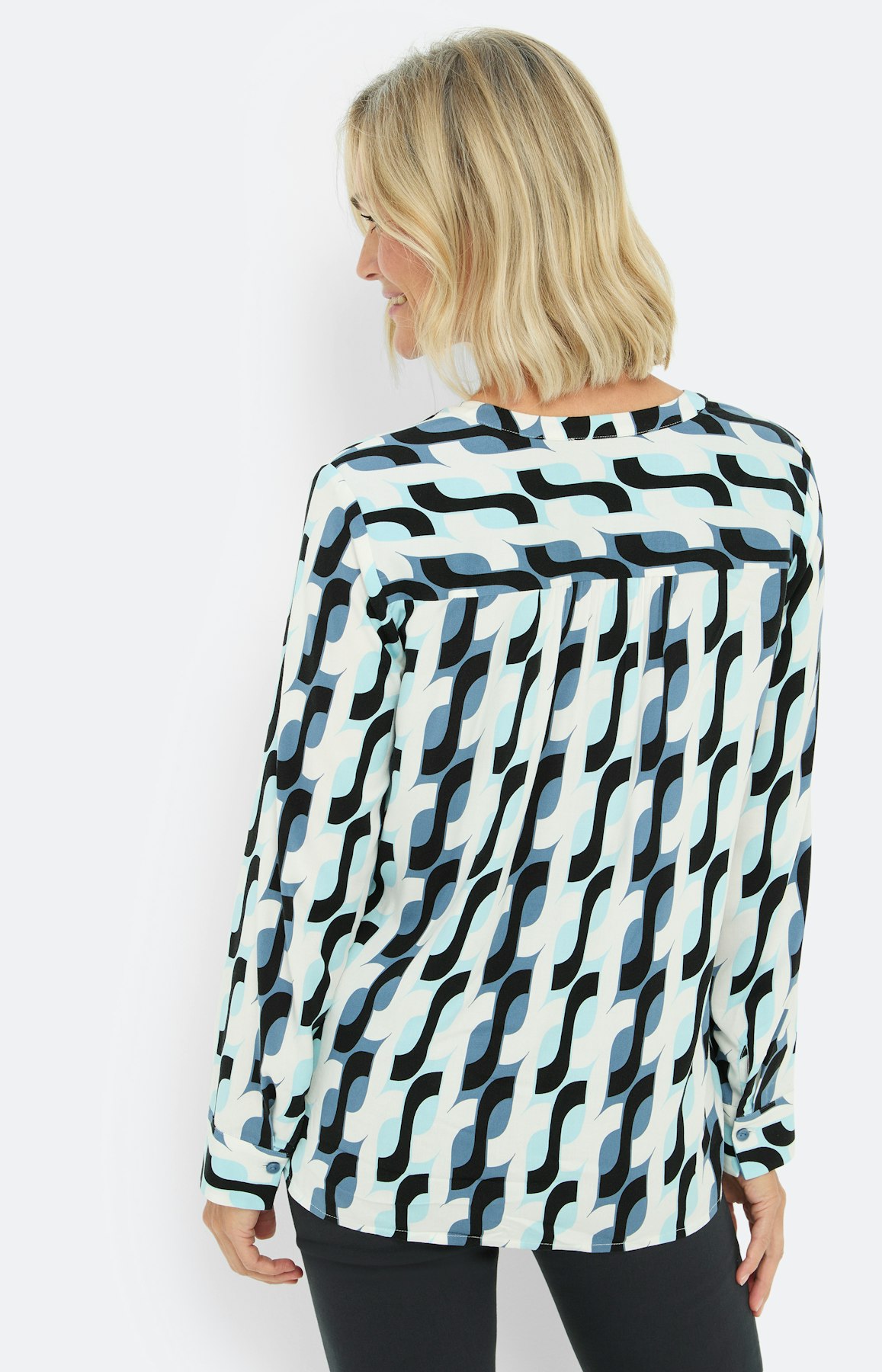 Tuniekblouse met print all-over, blauw