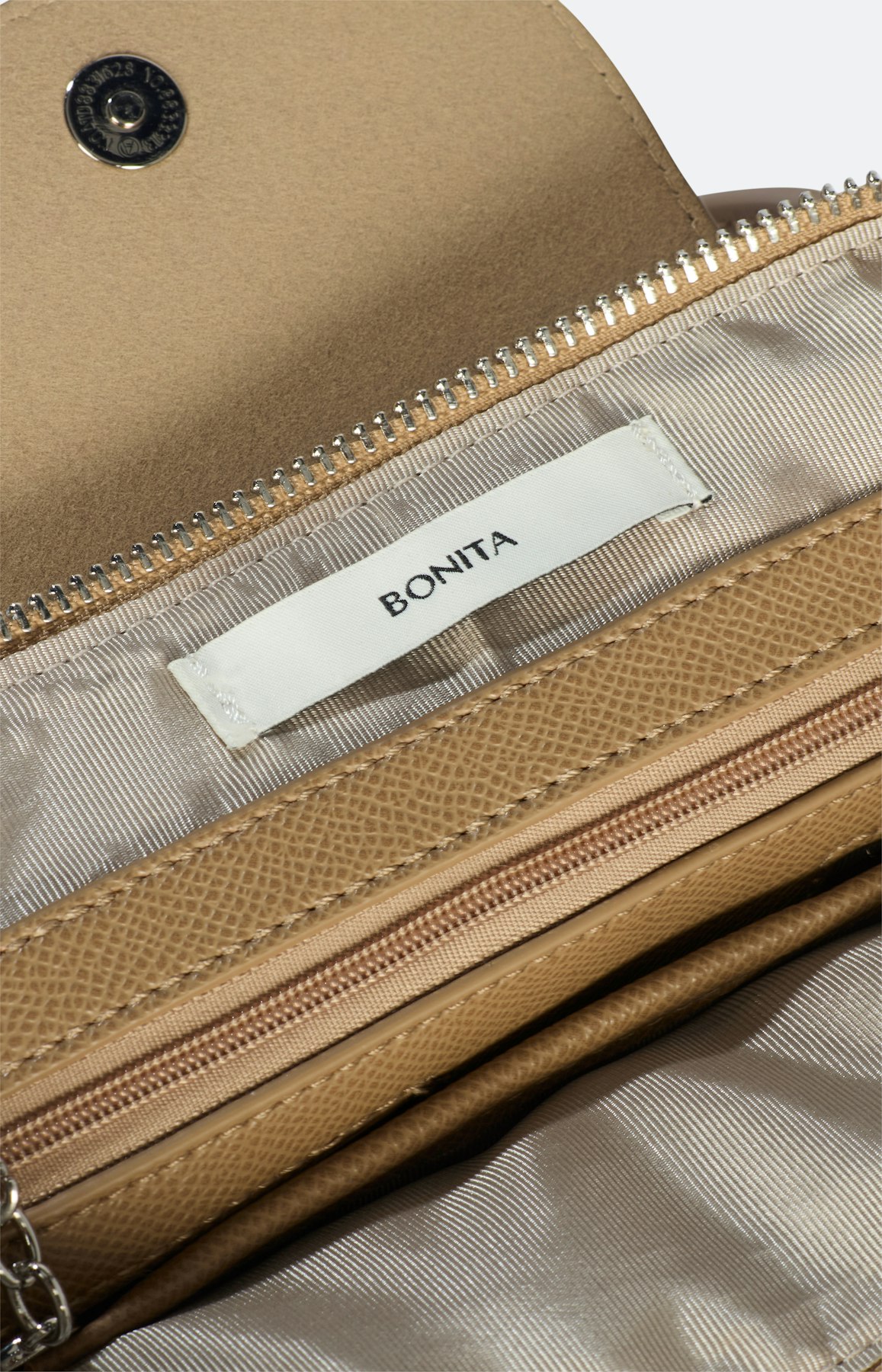 Handtas met schouderriem, beige