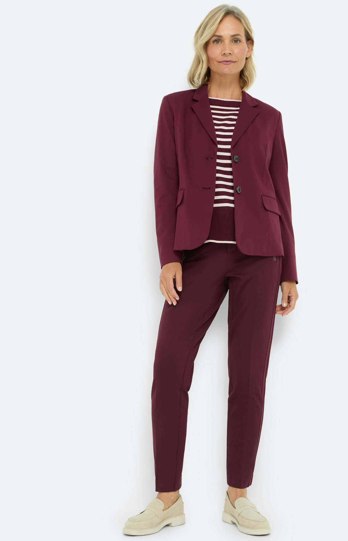 Blazer met reverskraag, bourgondië