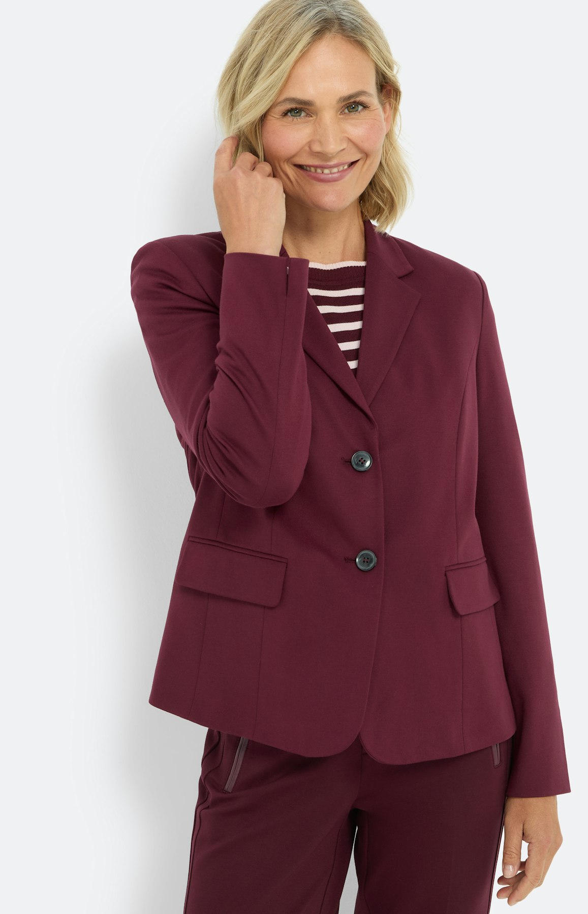 Blazer met reverskraag, bourgondië