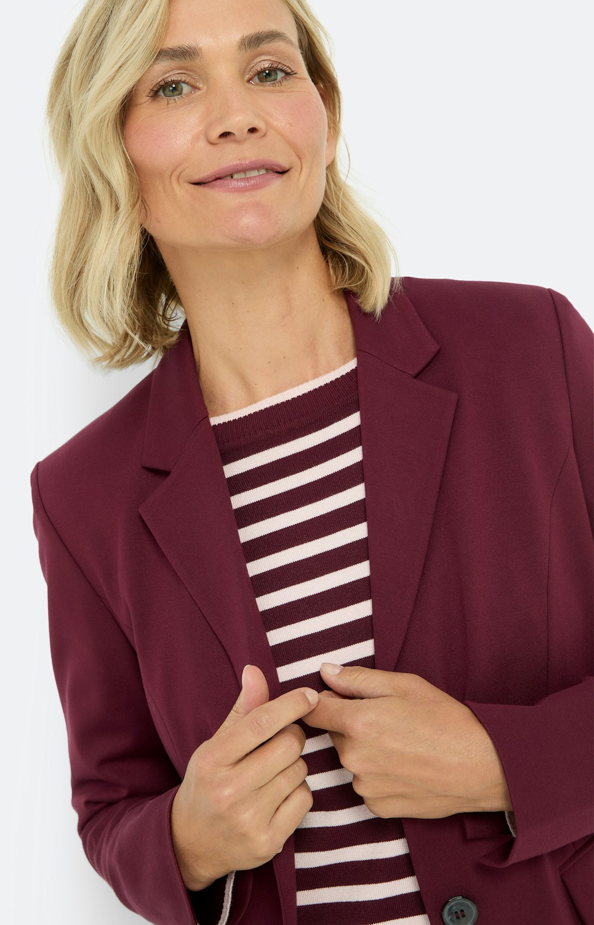 Blazer met reverskraag, bourgondië