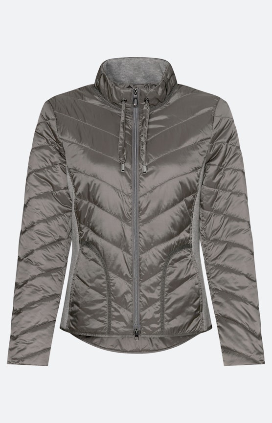 Steppjacke mit Materialmix, grau
