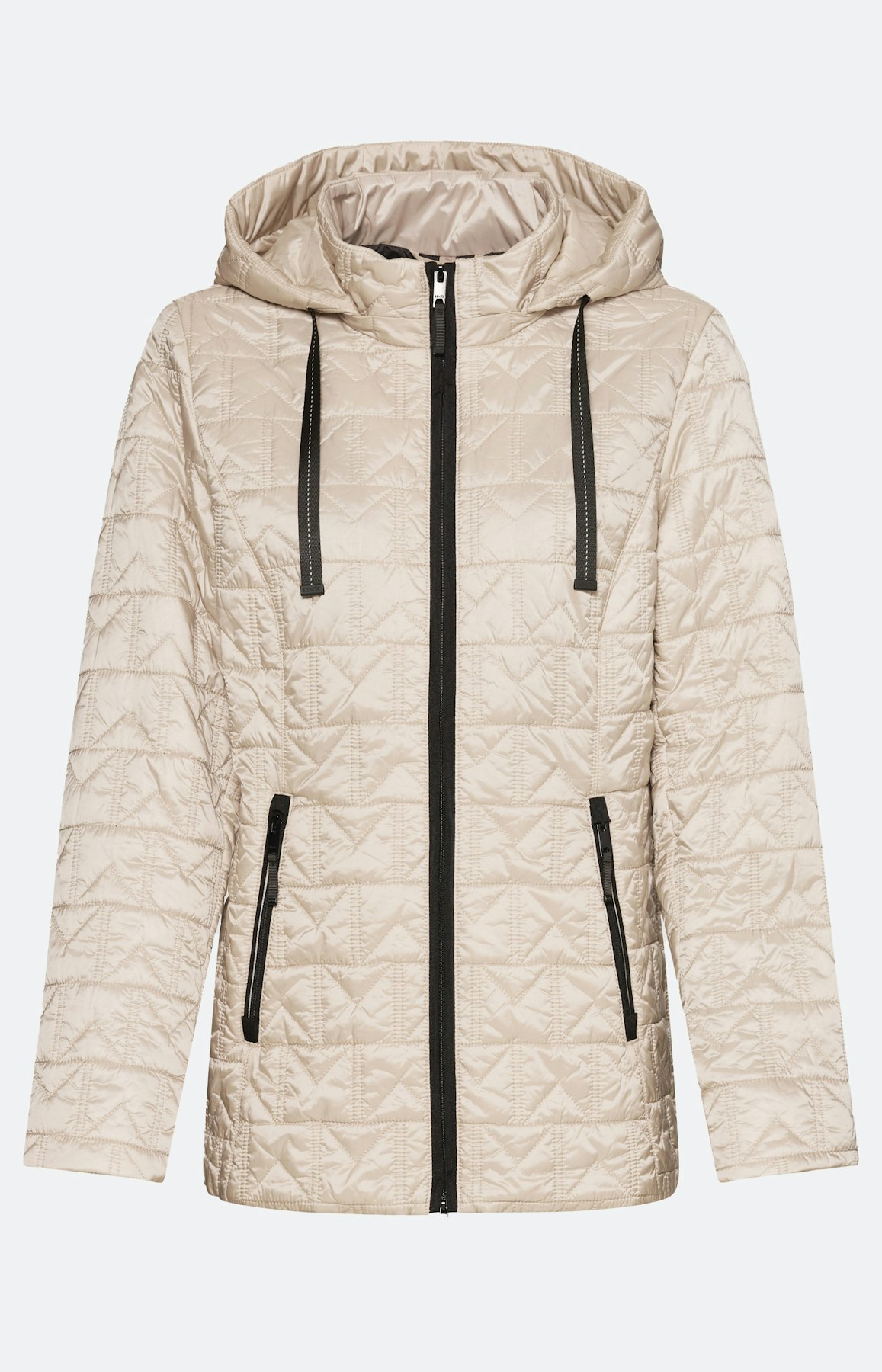 Gedessineerde gewatteerde jas, beige