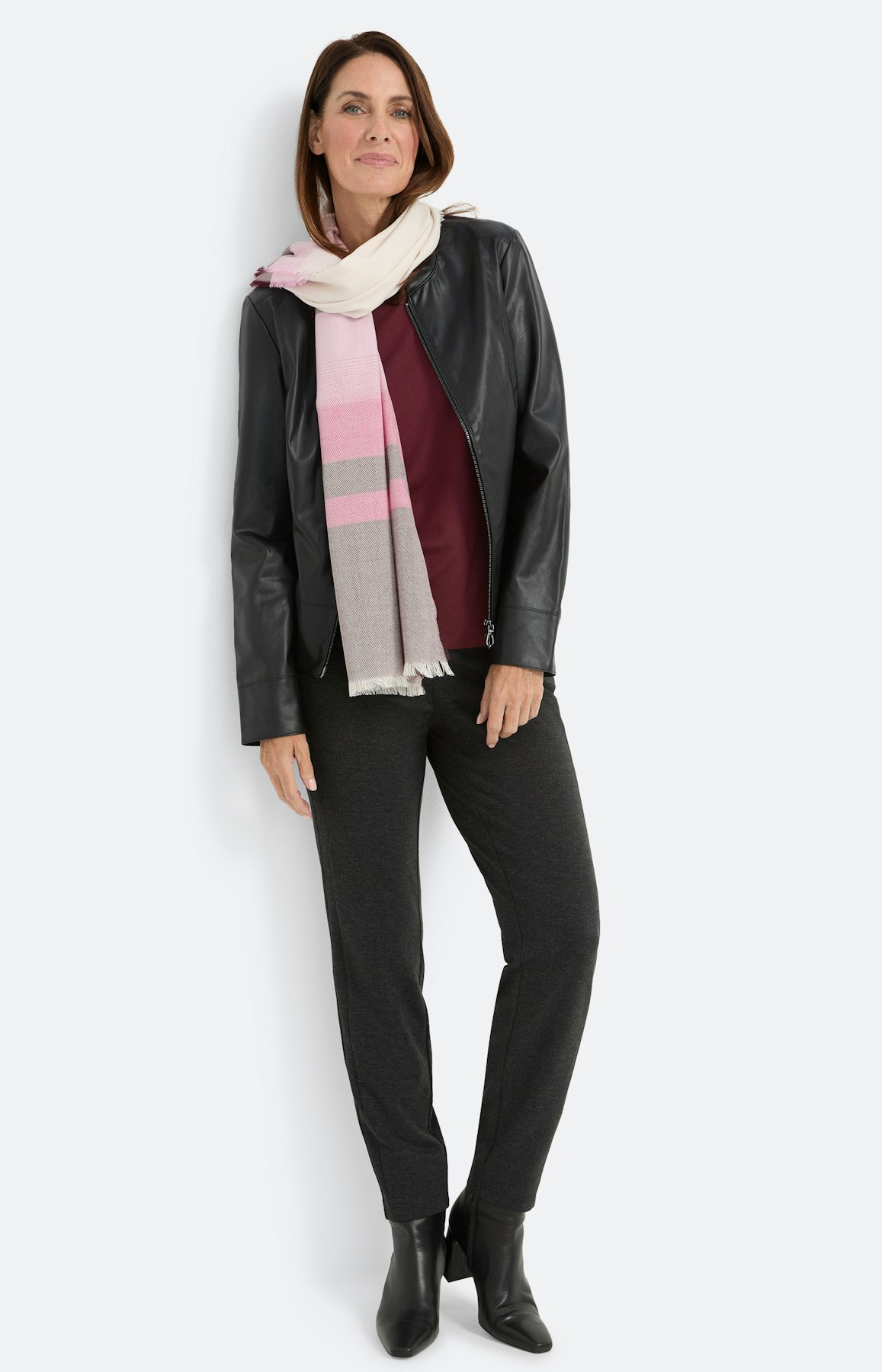 Imitatieleren jack, zwart