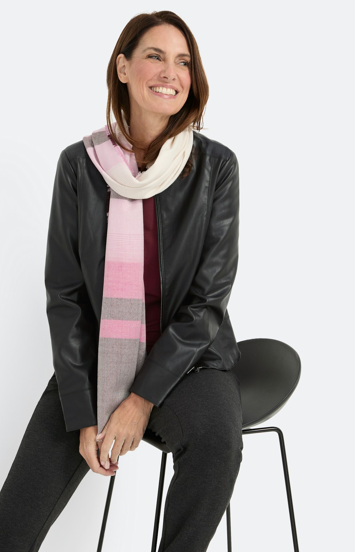 Imitatieleren jack, zwart