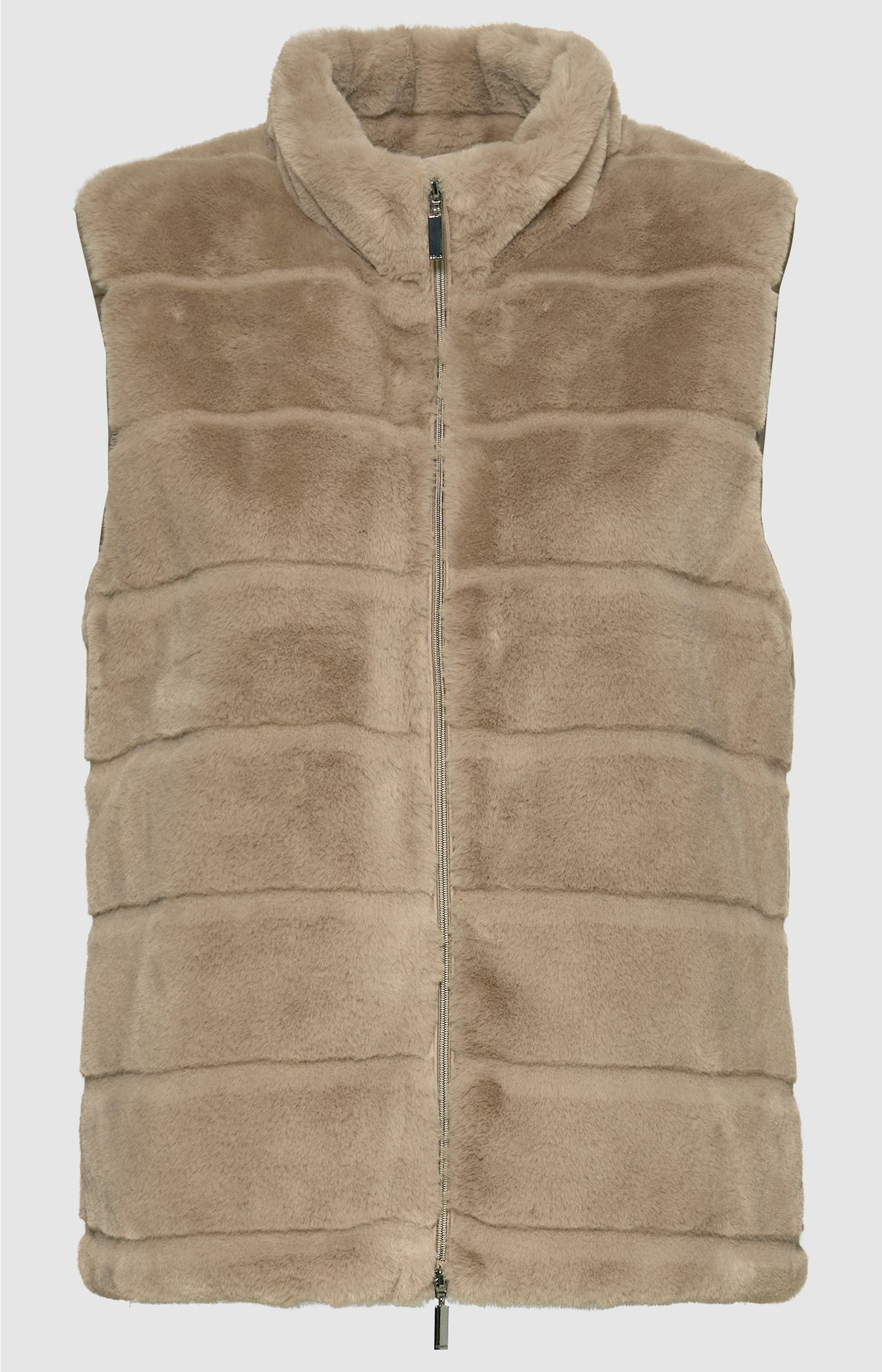 Weste aus Fellimitat, taupe