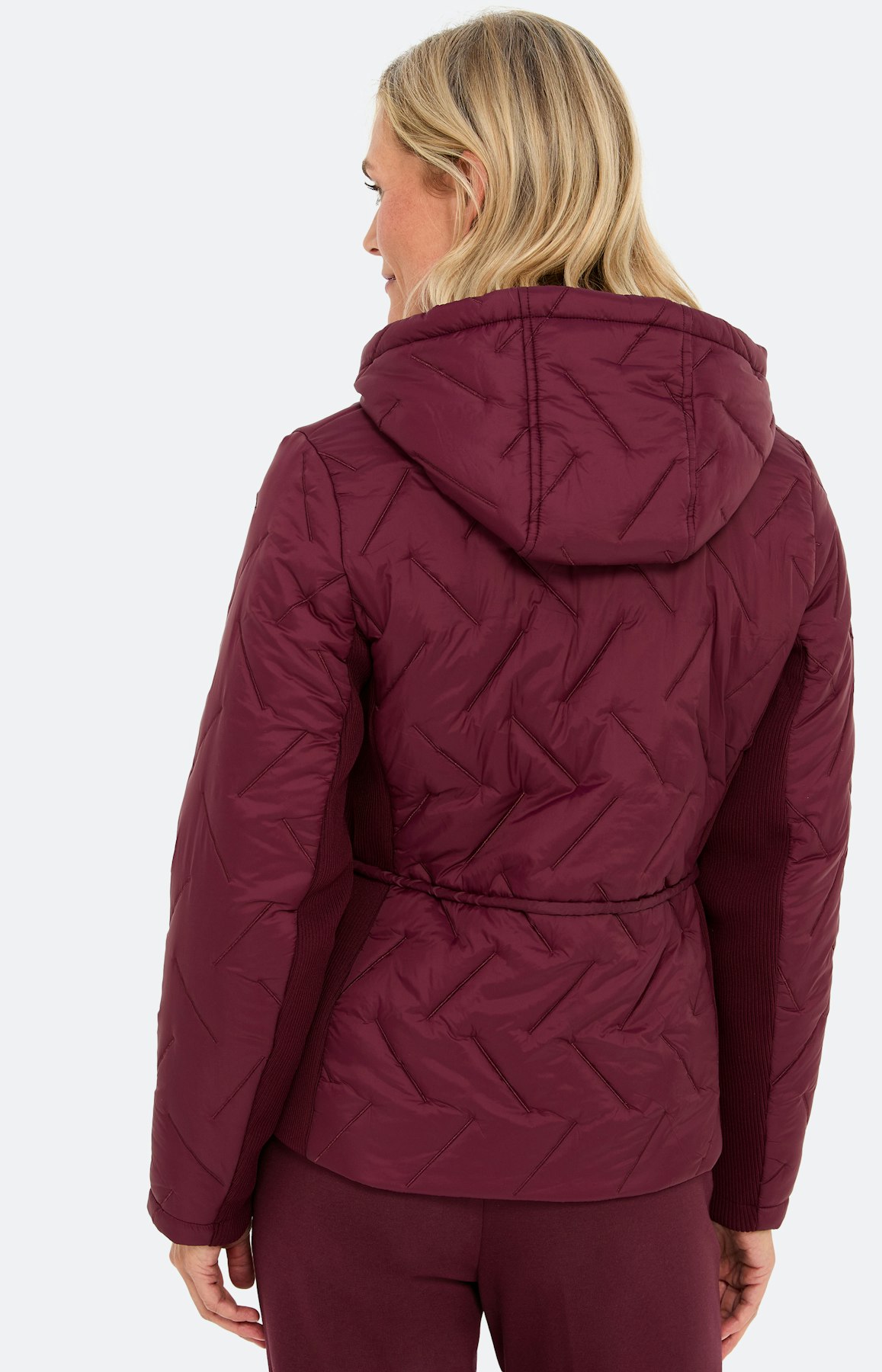 Steppjacke mit Tunnelzug, burgund