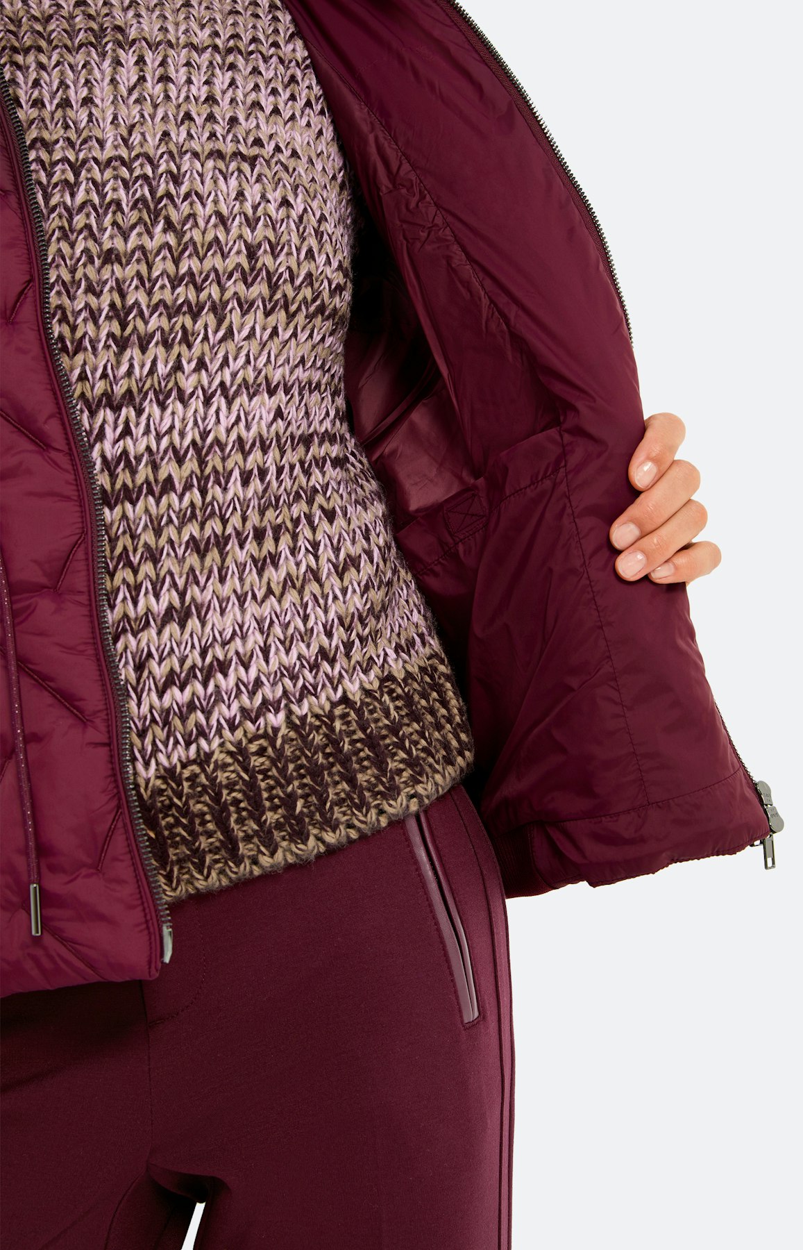 Steppjacke mit Tunnelzug, burgund