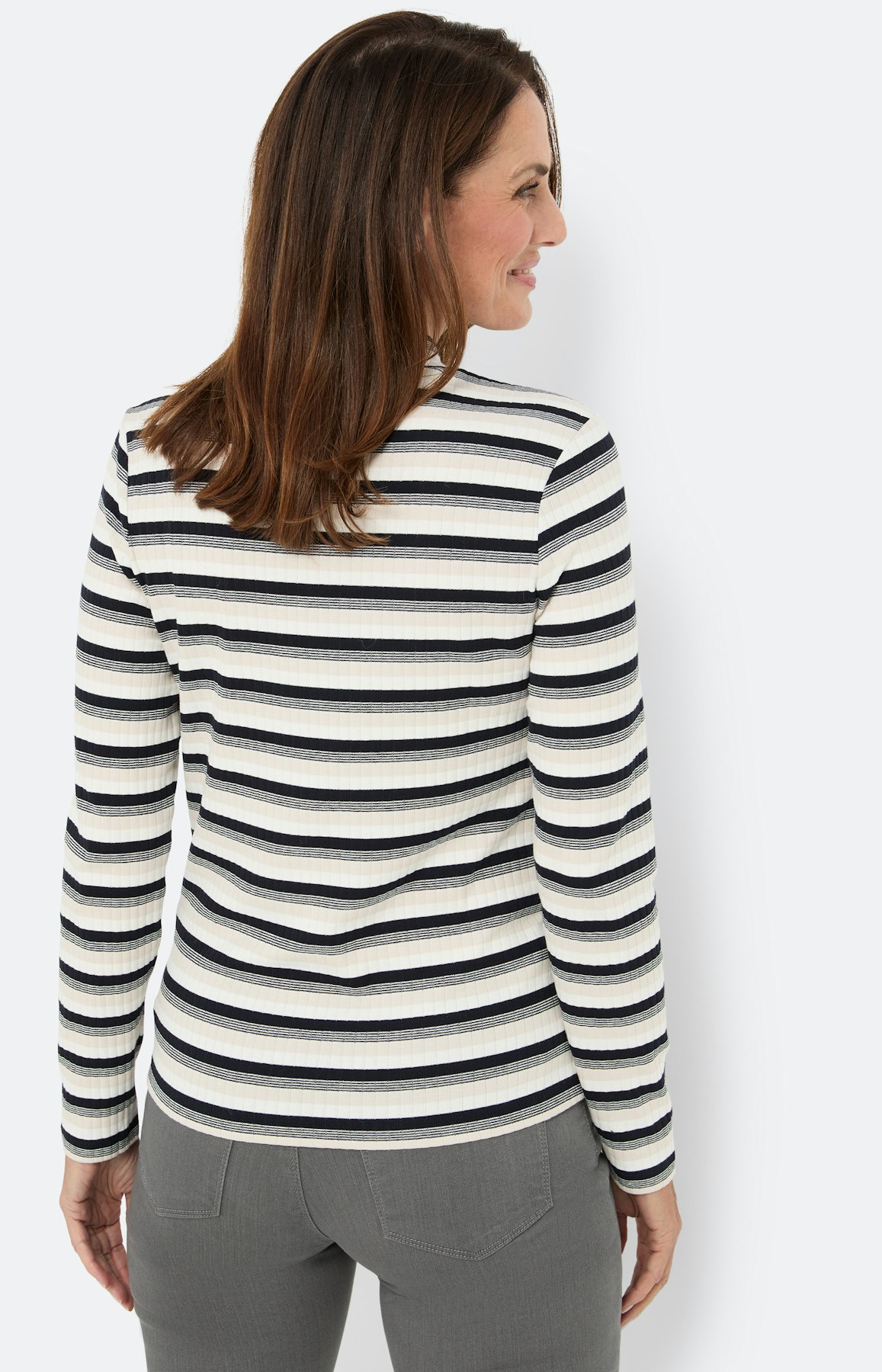 Ribshirt met strepen, marine