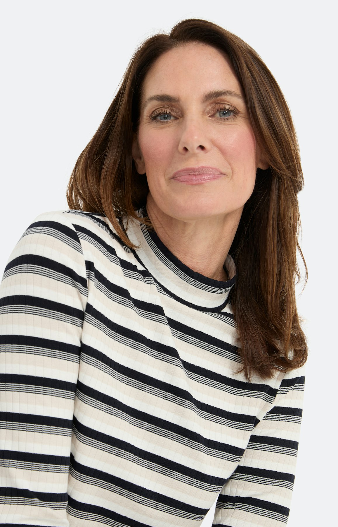 Ribshirt met strepen, marine