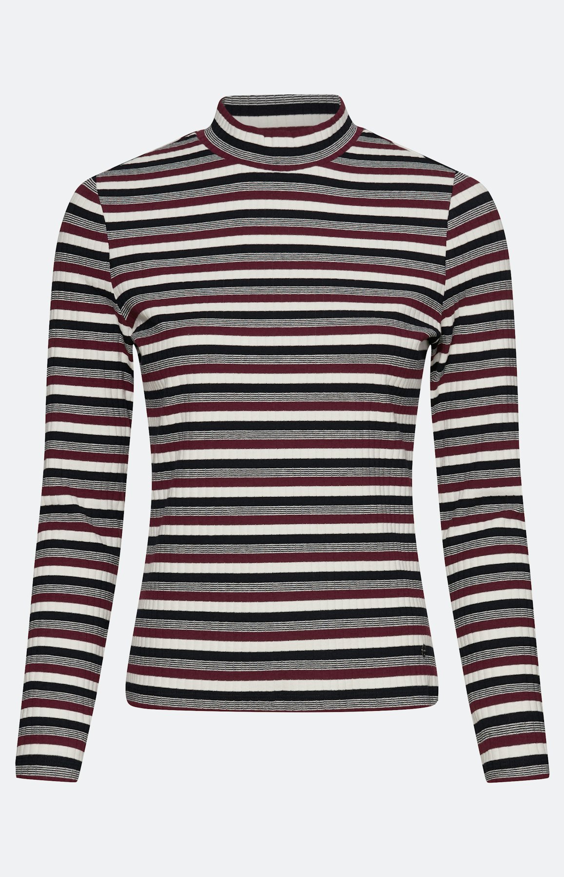 Ribshirt met strepen, bourgundie