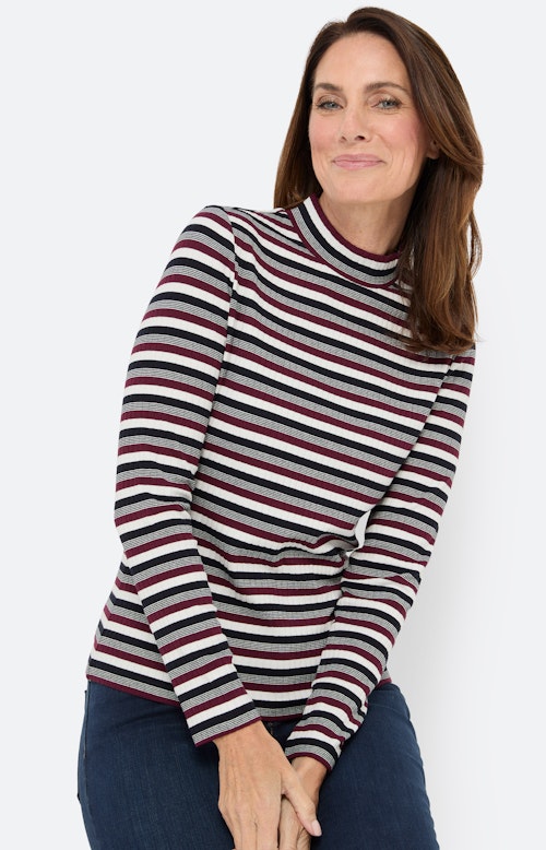 Ribshirt met strepen, bourgundie