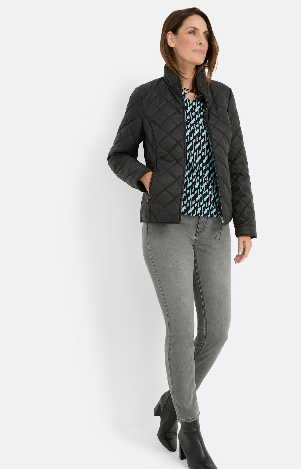 Gewatteerde jas, zwart