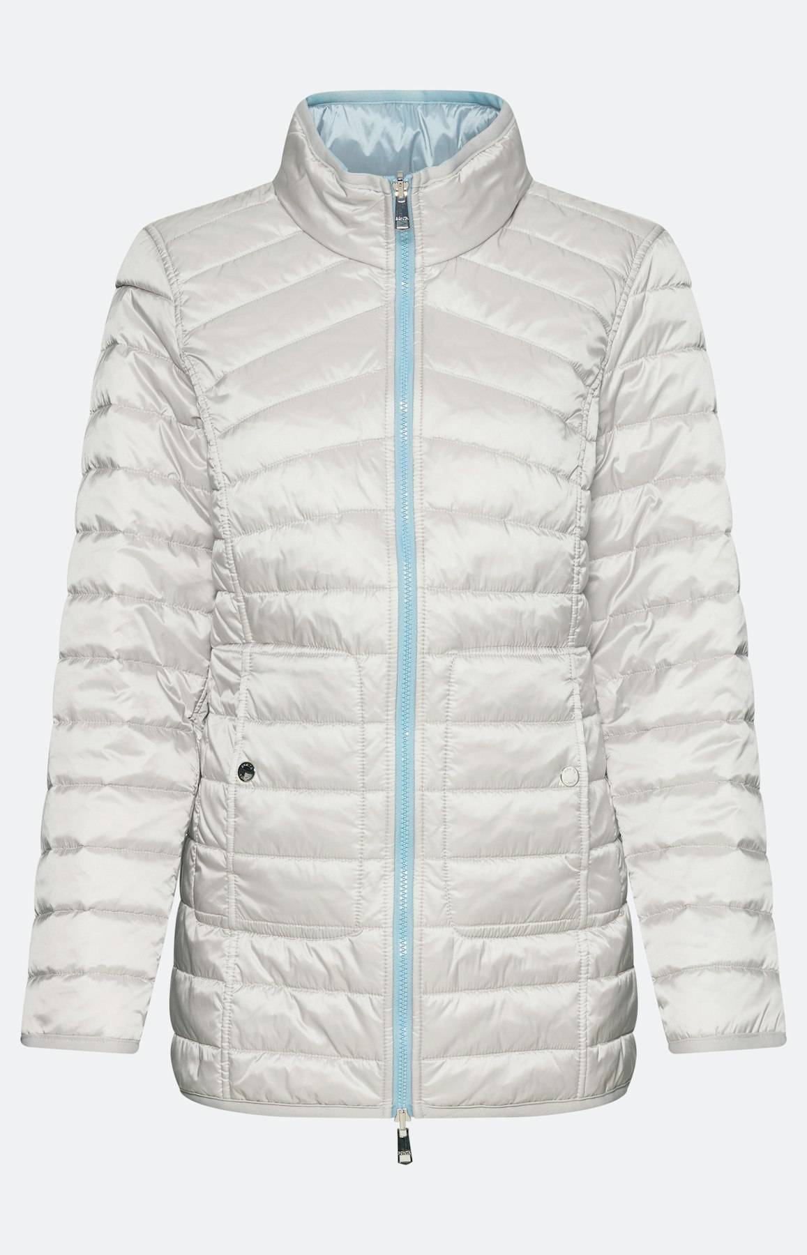 Gewatteerde jas met zakken, grijs