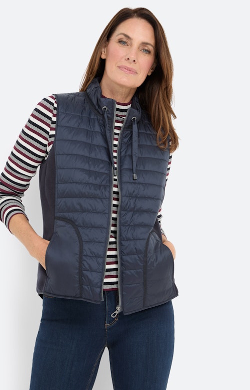 Bodywarmer in materialenmix, marine