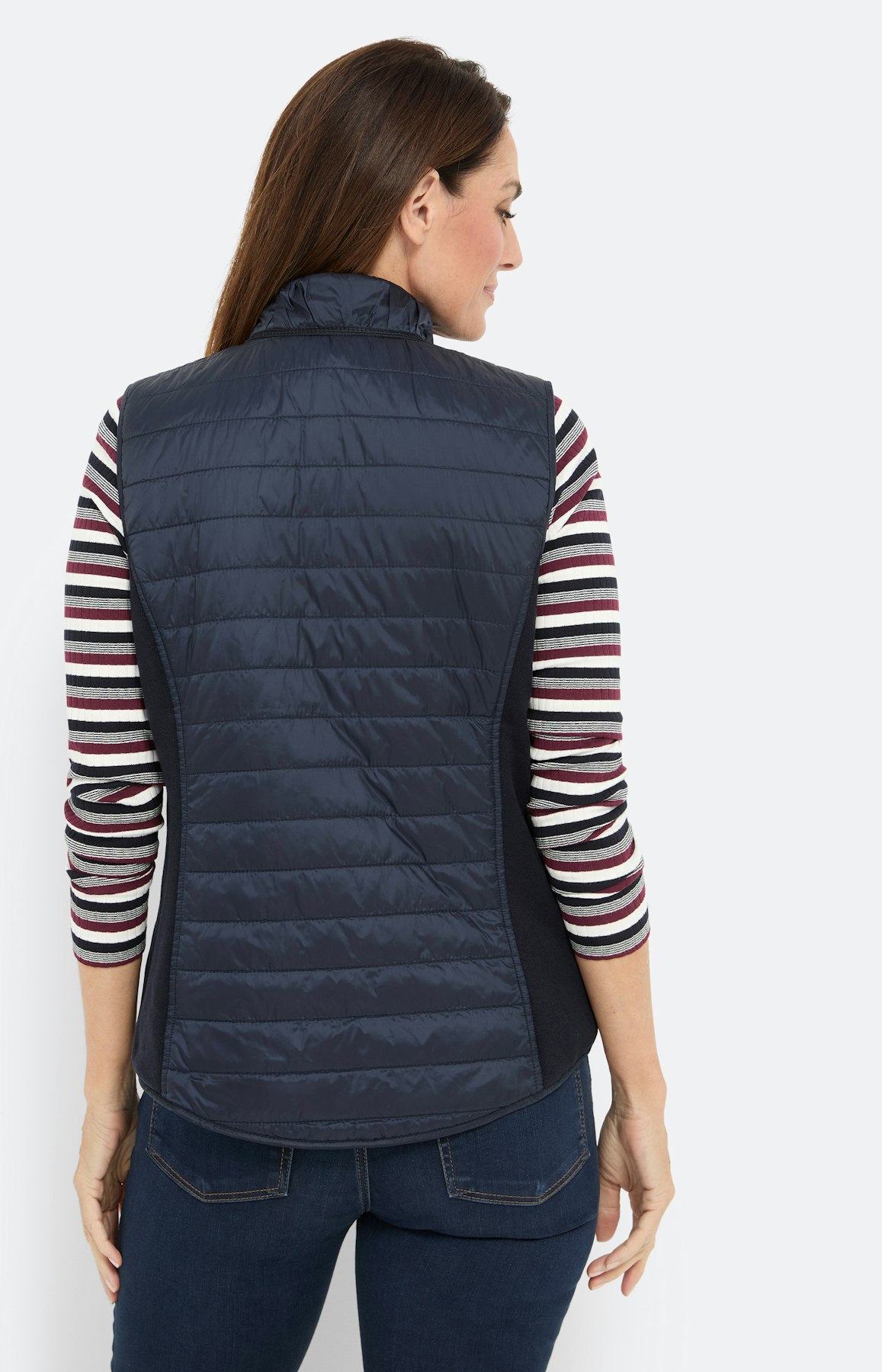 Bodywarmer in materialenmix, marine