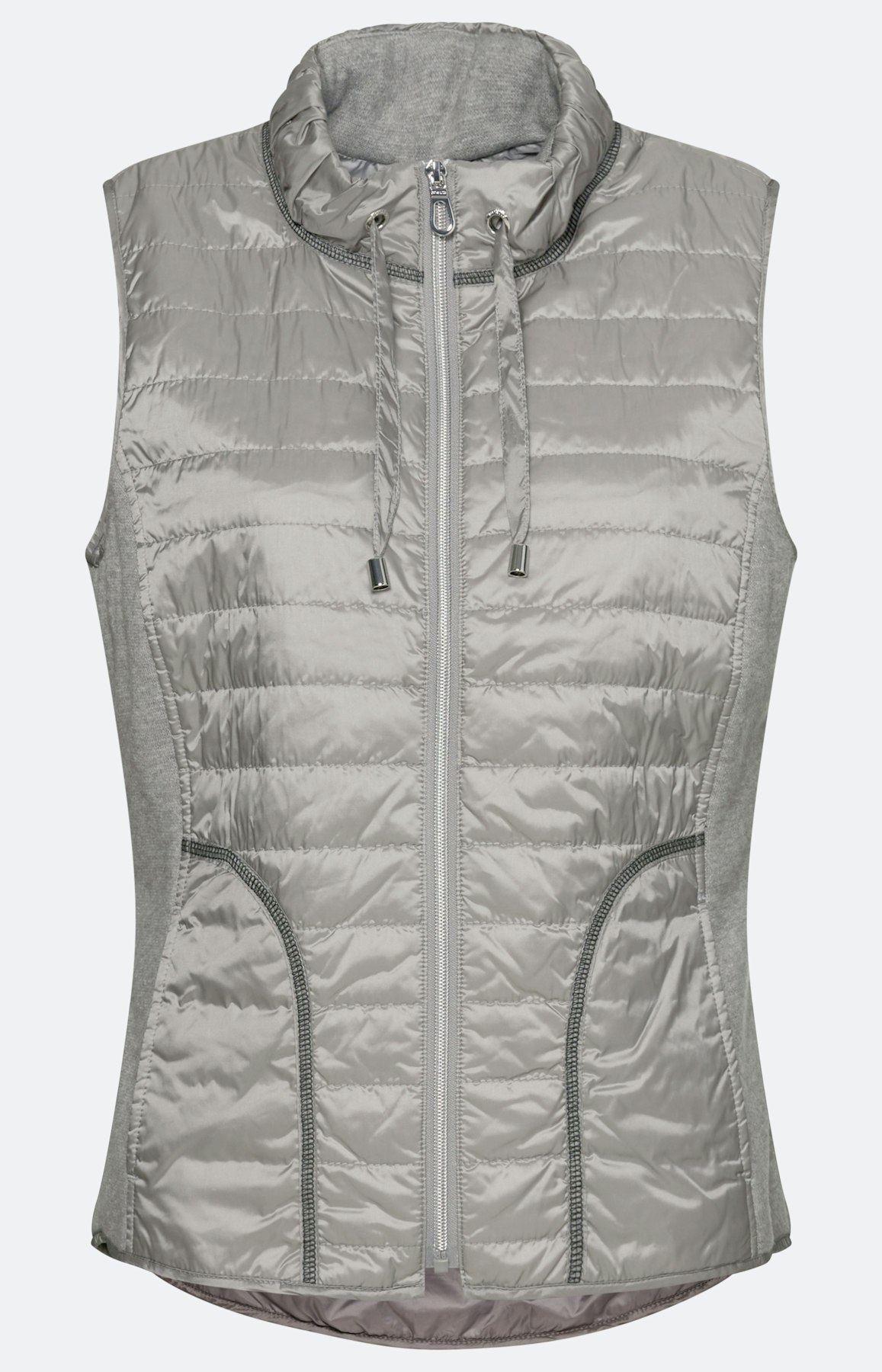 Bodywarmer in materialenmix, grijs