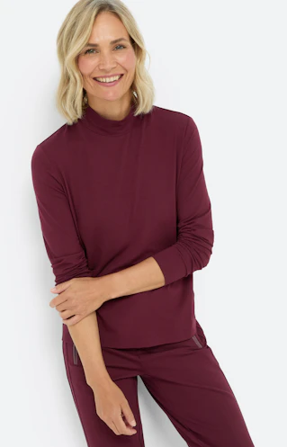 Shirt met lange mouwen, bourgondië