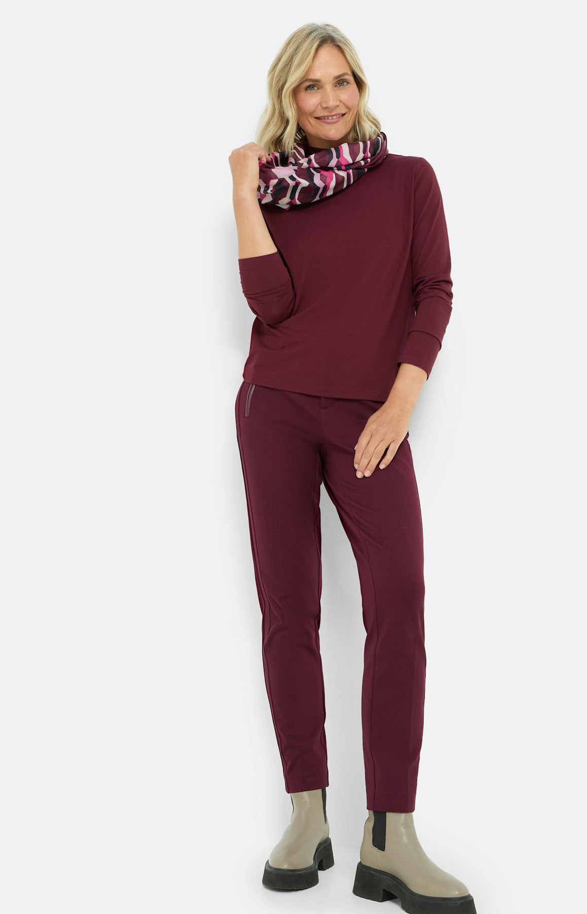 Shirt met lange mouwen, bourgondië