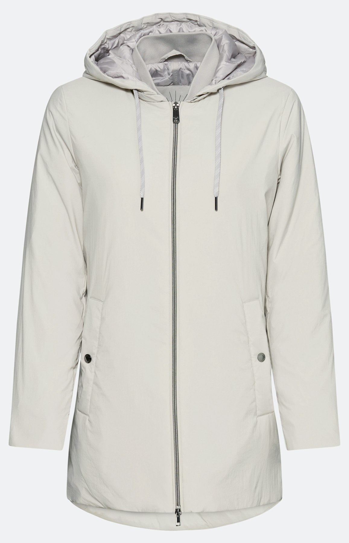 Parka met afneembare capuchon, silver