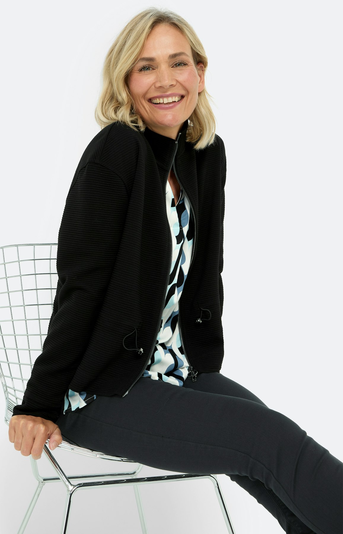 Sweatvest met rijgkoord, zwart