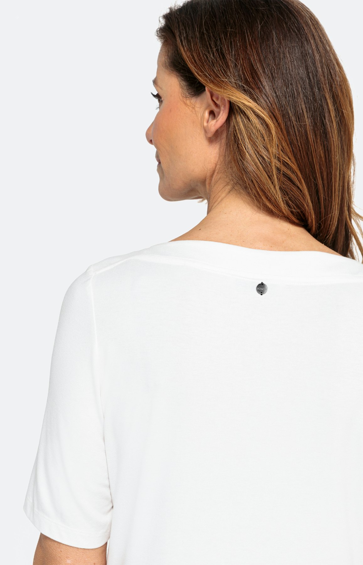 Basic T-shirt met 1/2 mouwen, wit