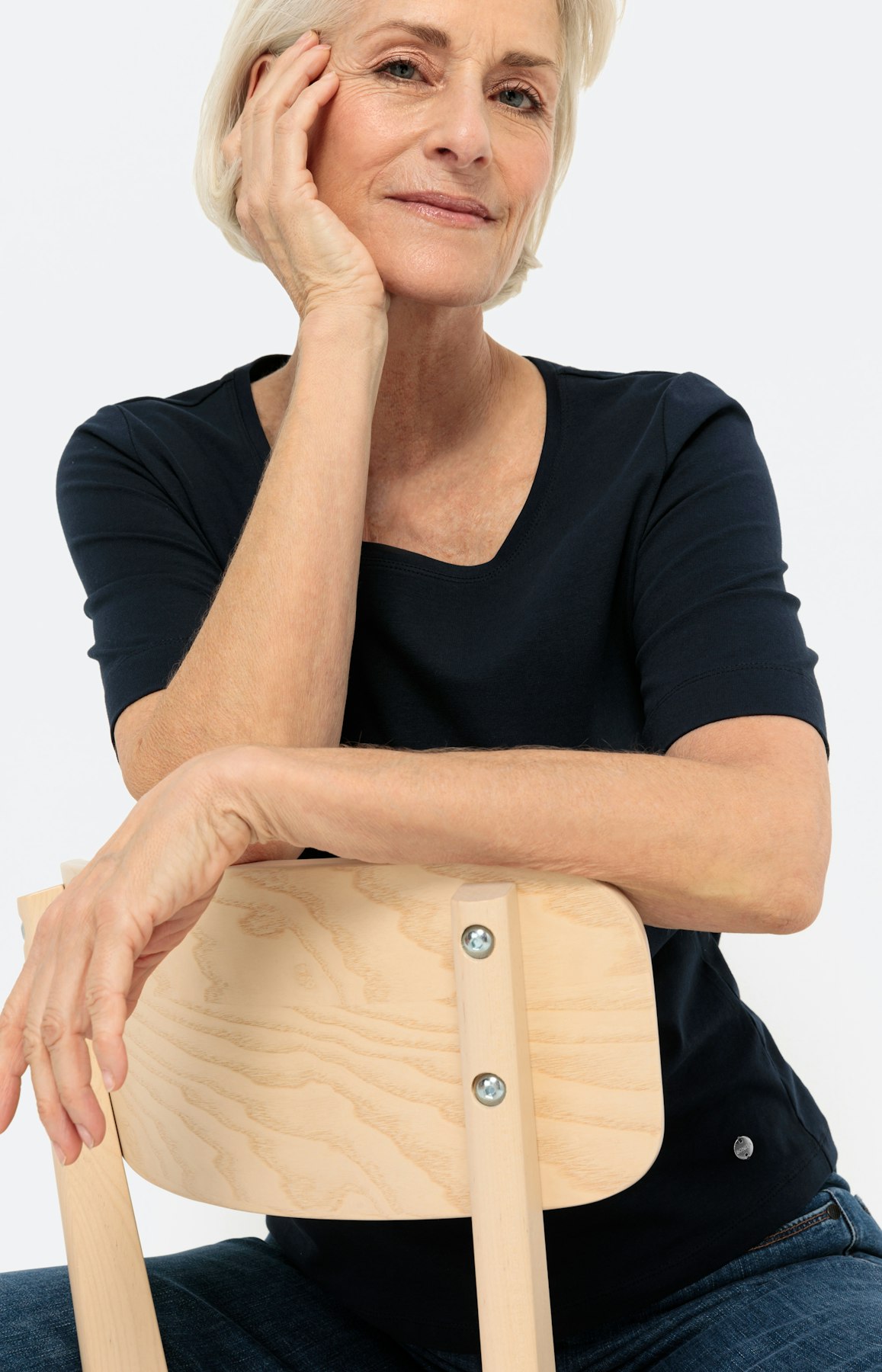 Basic T-shirt bio cotton, blauw