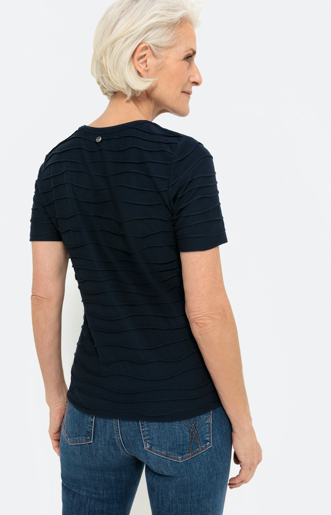 Basic T-Shirt "Welle" 1/2 Arm, marine