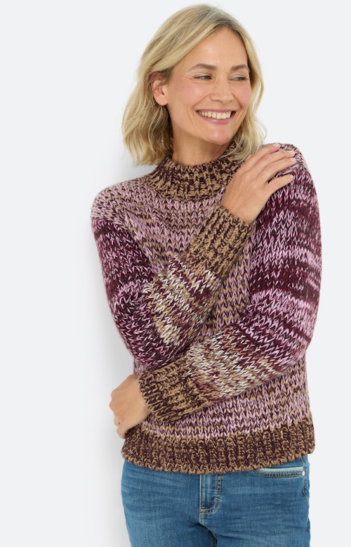 Gebreide trui, bourgondië melange