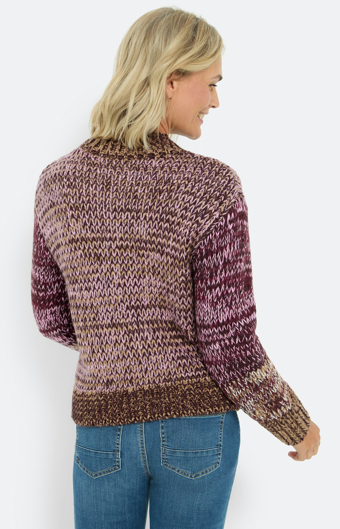 Gebreide trui, bourgondië melange